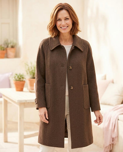 Marvis Mode - Lanel | Strukturierter Einreihiger Mantel Damen