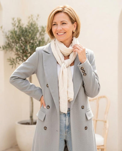 Marvis Mode - Sufar | Zweireihiger Gerade Geschnittener Mantel Damen