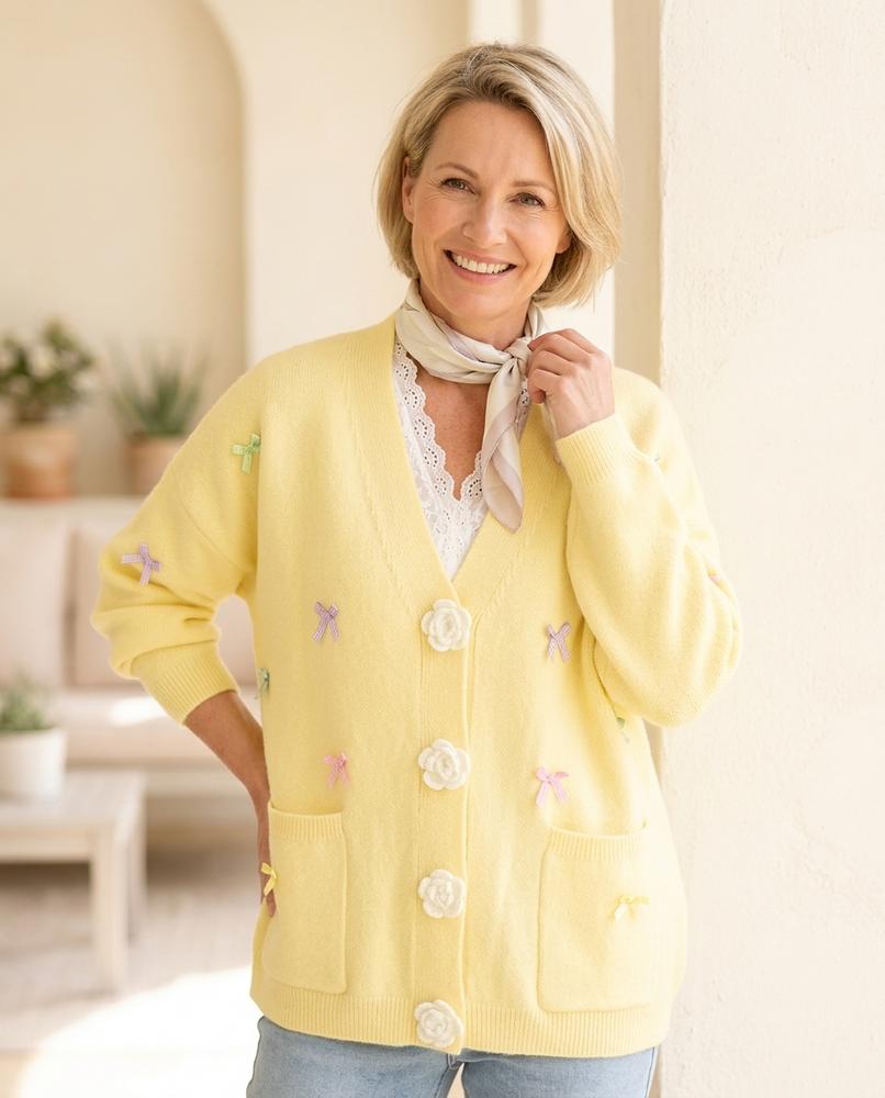 Marvis Mode - Yusad | Verzierter Gestrickter Cardigan Damen