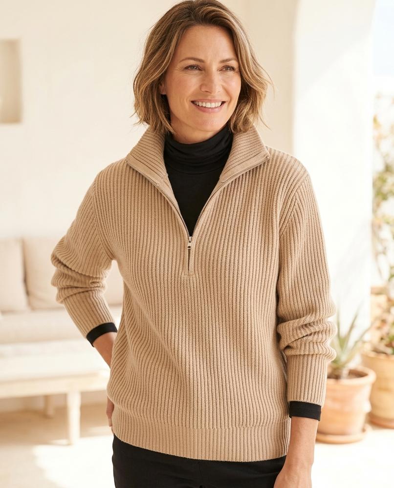 Marvis Mode - Sotik | Grobgestrickter Gerippter Pullover Damen
