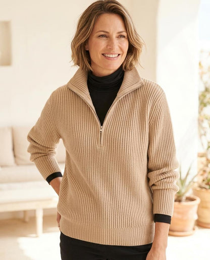 Marvis Mode - Sotik | Grobgestrickter Gerippter Pullover Damen
