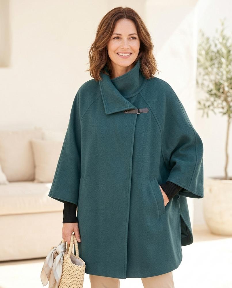 Marvis Mode - Yafel | Hochgeschlossener Weiter Mantel Damen