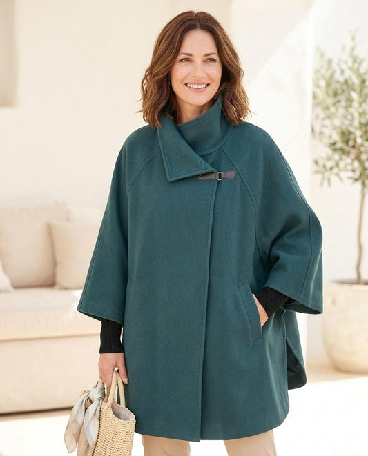 Marvis Mode - Yafel | Hochgeschlossener Weiter Mantel Damen