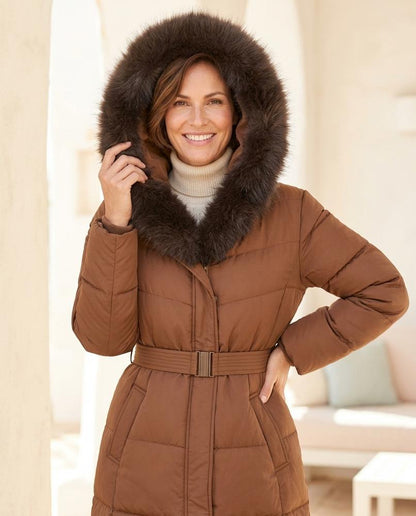 Marvis Mode - Cekal | Gefütterter Langer Mantel Damen