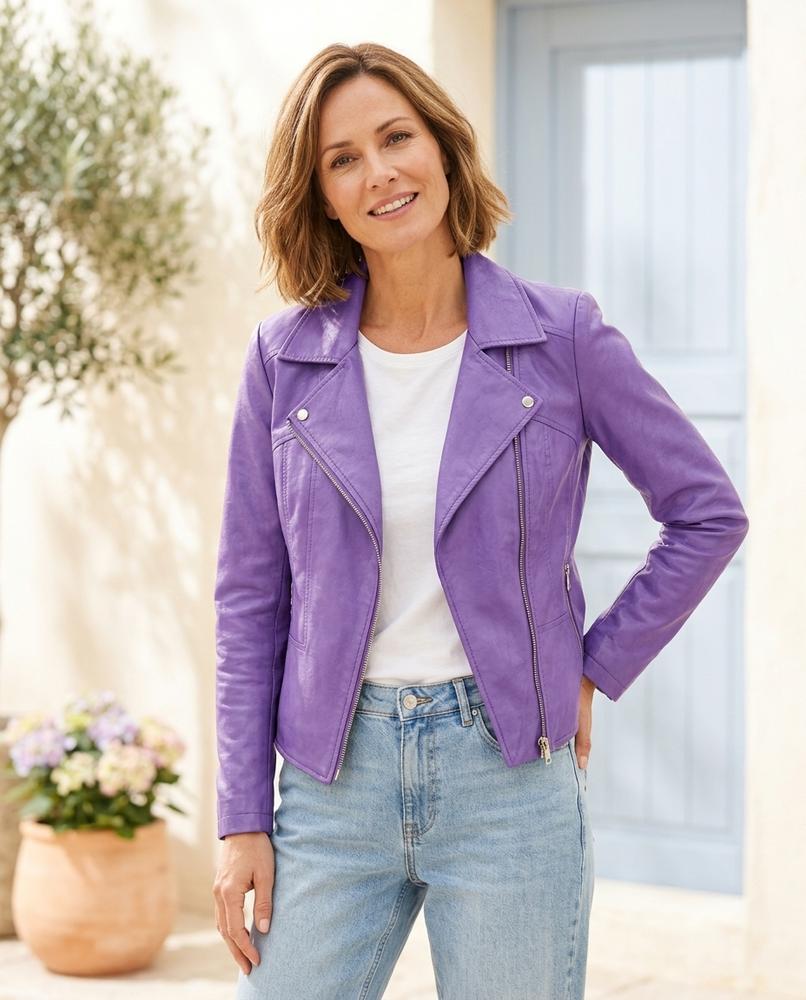 Marvis Mode - Ruwos | Asymmetrische Taillierte Lederjacke Damen