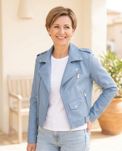 Marvis Mode - Corod | Asymmetrisch Tailliert Lederjacke Damen