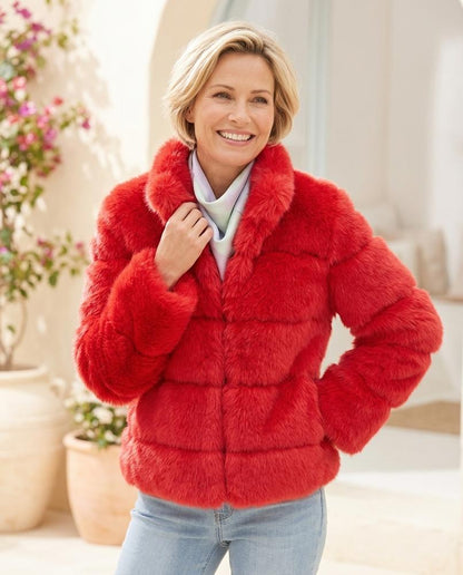 Marvis Mode - Magar | Pelzige Gesteppte Jacke Damen