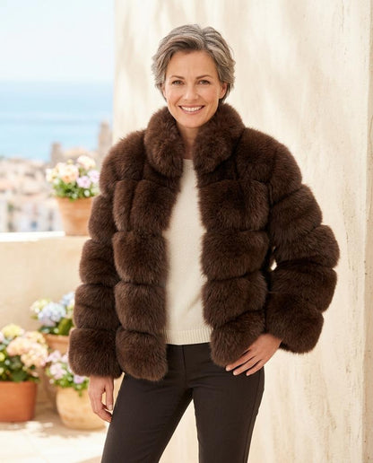 Marvis Mode - Magar | Pelzige Gesteppte Jacke Damen