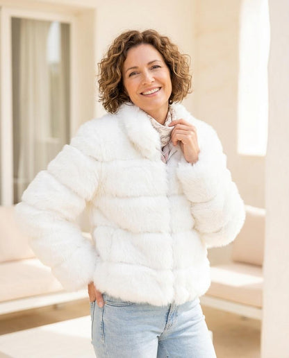 Marvis Mode - Magar | Pelzige Gesteppte Jacke Damen