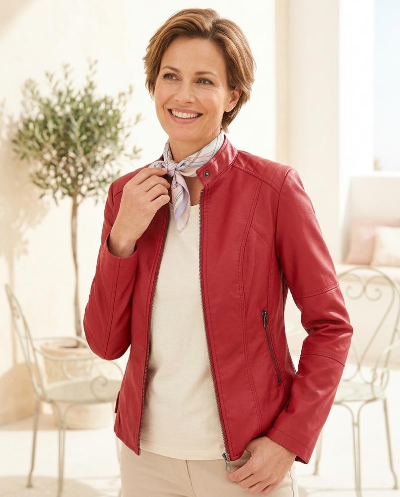 Marvis Mode - Nivat | Tailliert Gefüttert Lederjacke Damen