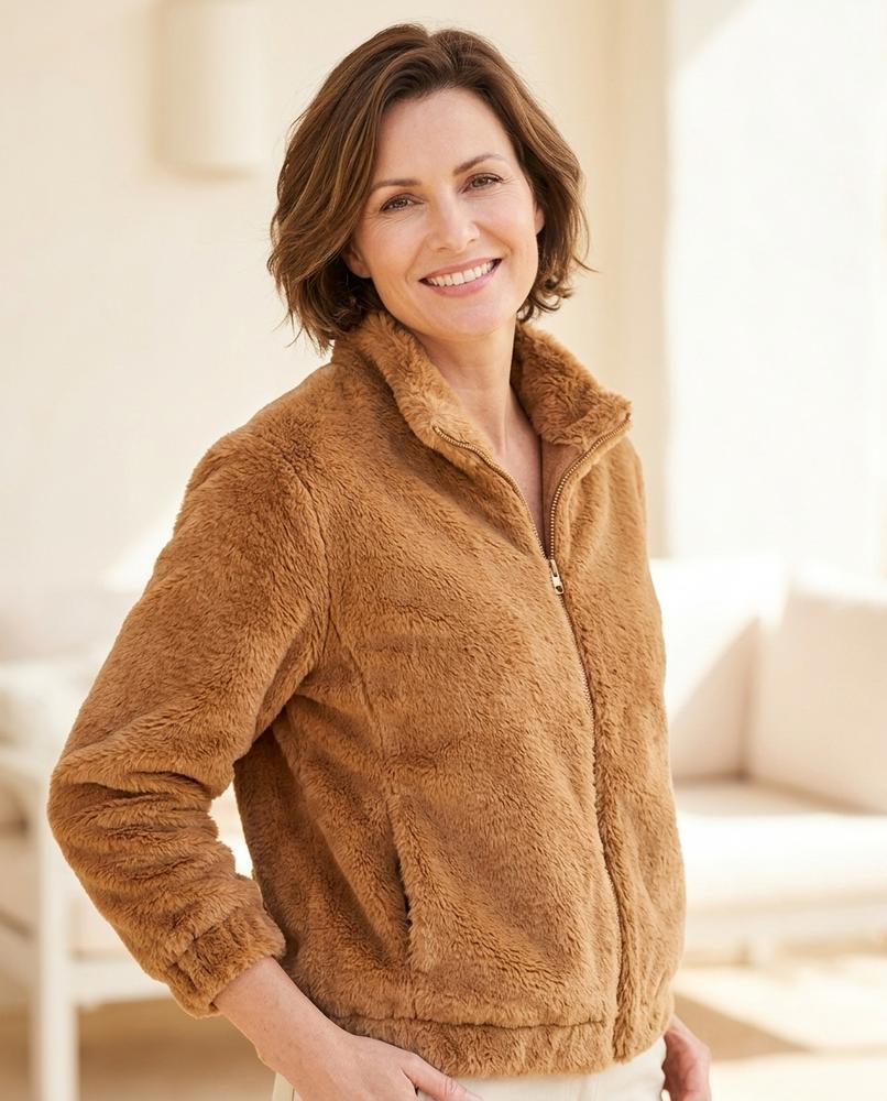 Marvis Mode - Kokiv | Reißverschluss Webpelz Jacke Damen