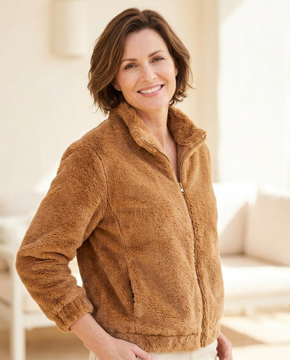Marvis Mode - Kokiv | Reißverschluss Webpelz Jacke Damen