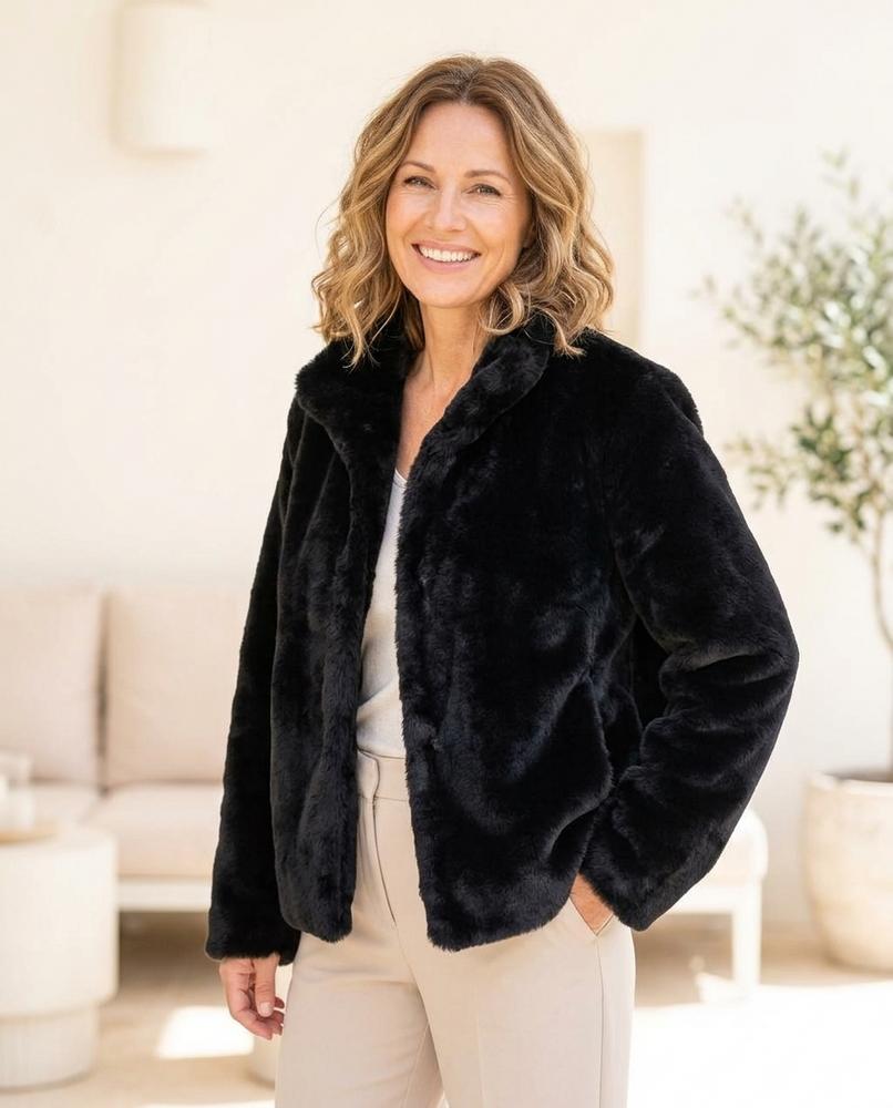 Marvis Mode - Vimuk | Plüschig Hochgeschlossen Jacke Damen