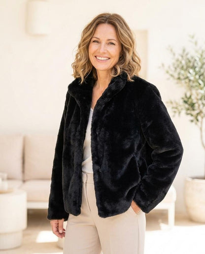 Marvis Mode - Vimuk | Plüschig Hochgeschlossen Jacke Damen