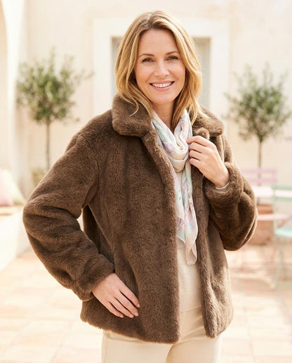 Marvis Mode - Vimuk | Plüschig Hochgeschlossen Jacke Damen