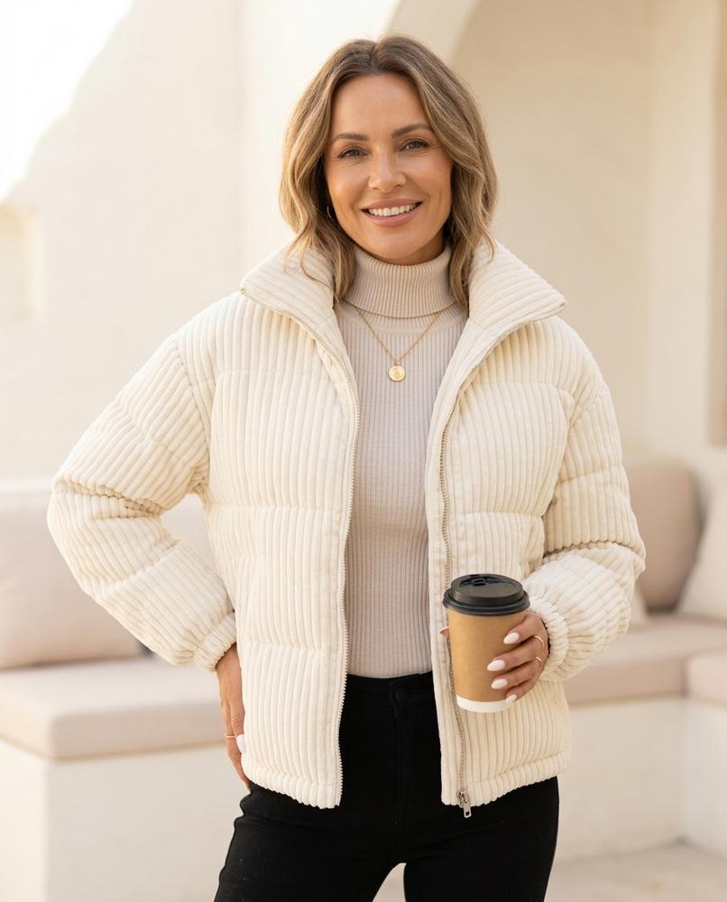 Marvis Mode - Rabat | Wattiert Gerippt Jacke Damen