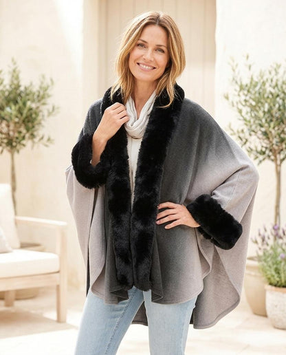 Marvis Mode - Renuv | Farbverlaufender Pelzbesetzter Cardigan Damen