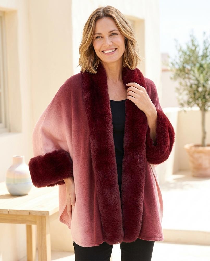 Marvis Mode - Renuv | Farbverlaufender Pelzbesetzter Cardigan Damen