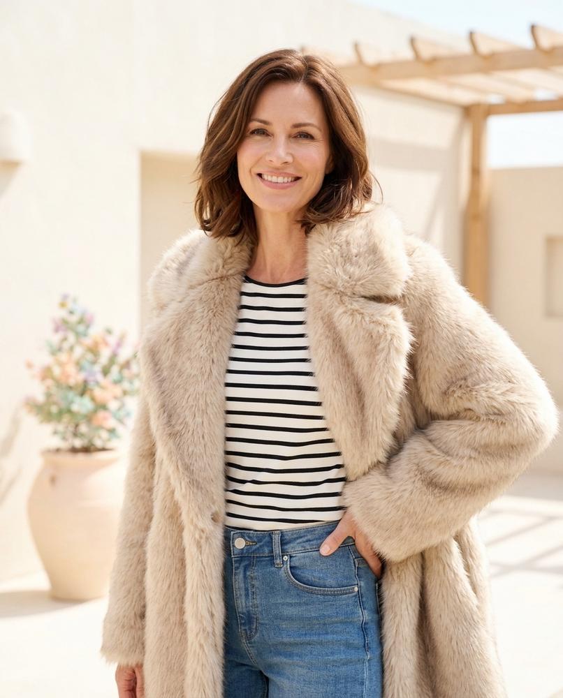 Marvis Mode - Zeluk | Flauschiger Lockerer Mantel Damen