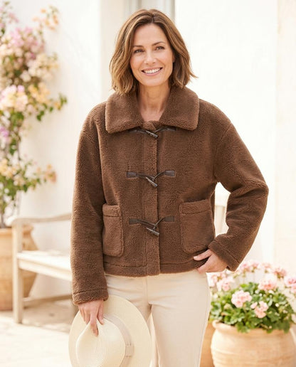 Marvis Mode - Tegam | Plüschige Kurzgeschnittene Jacke Damen