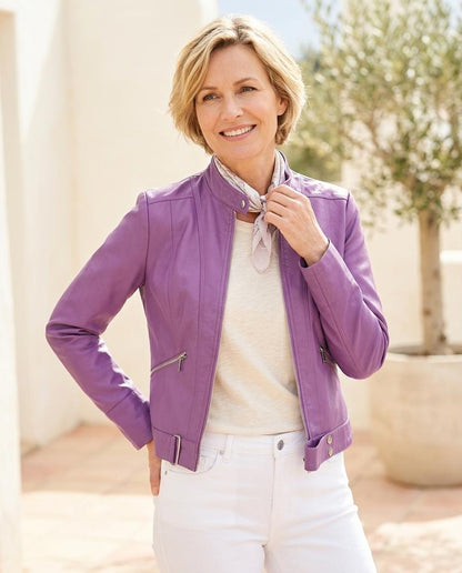 Marvis Mode - Ruwad | Tailliert Gesteppt Lederjacke Damen