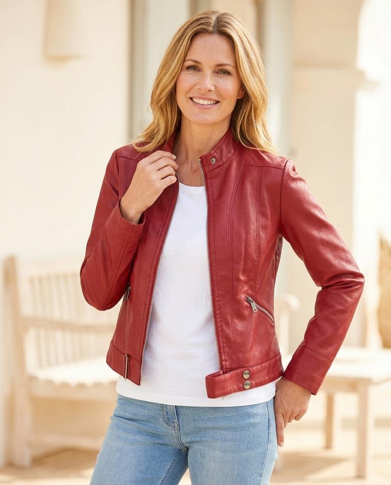 Marvis Mode - Ruwad | Tailliert Gesteppt Lederjacke Damen