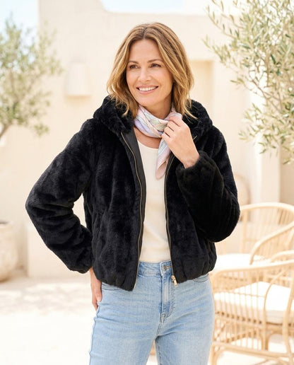 Marvis Mode - Seben | Plüschige Kurze Jacke Damen