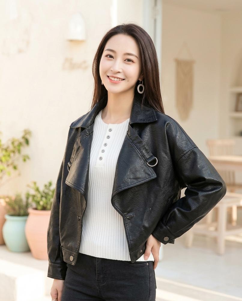 Marvis Mode - Yibun | Asymmetrische Kurzgeschnittene Jacke Damen