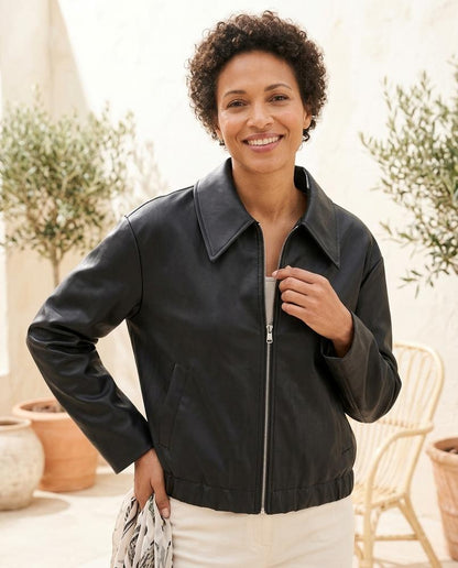 Marvis Mode - Mater | Kurzgeschnittene Kunstleder Jacke Damen