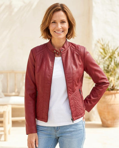 Marvis Mode - Vowak | Tailliert Gesteppt Lederjacke Damen