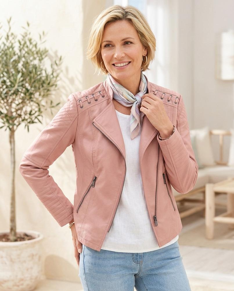 Marvis Mode - Nowen | Asymmetrisch Tailliert Lederjacke Damen