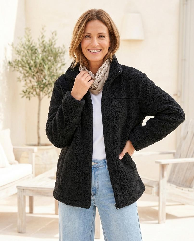 Marvis Mode - Temol | Hochgeschlossene Plüschige Jacke Damen
