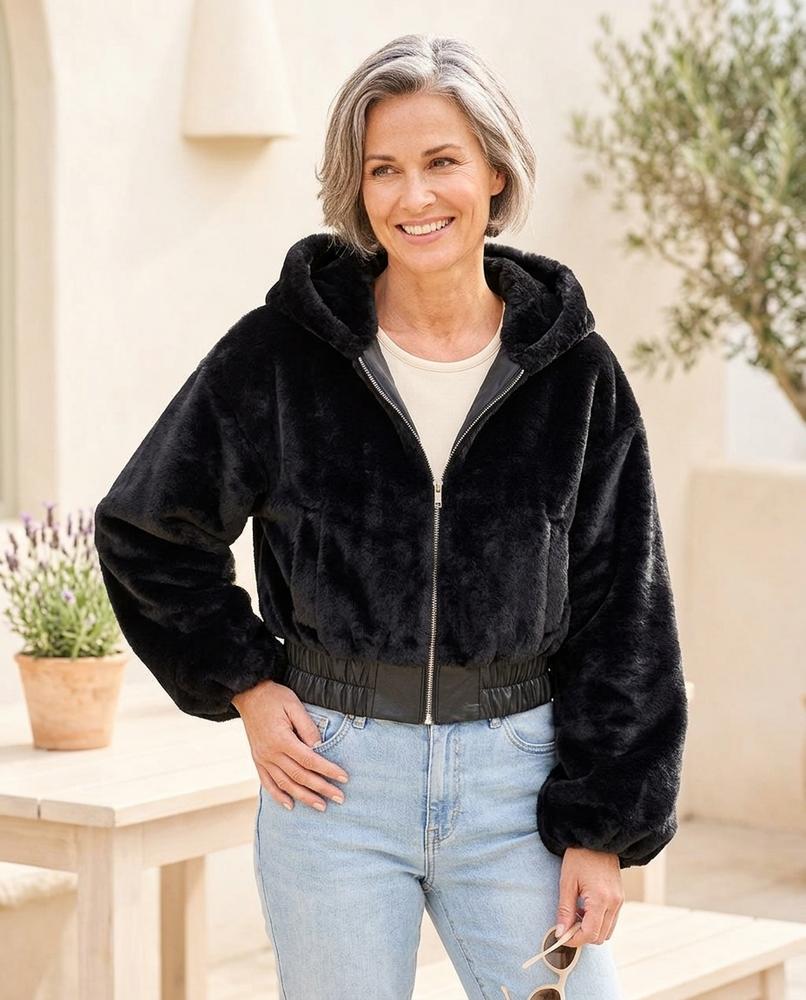 Marvis Mode - Cimal | Plüschige Kurzgeschnittene Jacke Damen