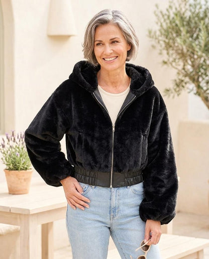 Marvis Mode - Cimal | Plüschige Kurzgeschnittene Jacke Damen