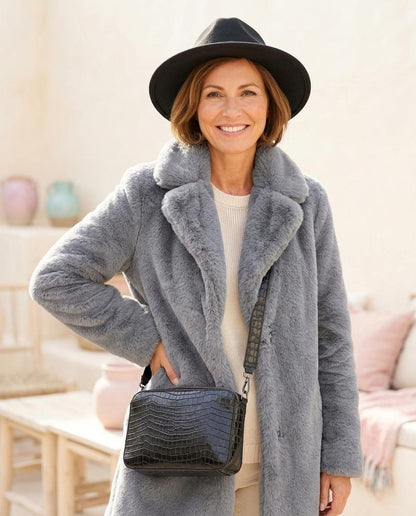 Marvis Mode - Kebum | Plüschiger Offener Mantel Damen
