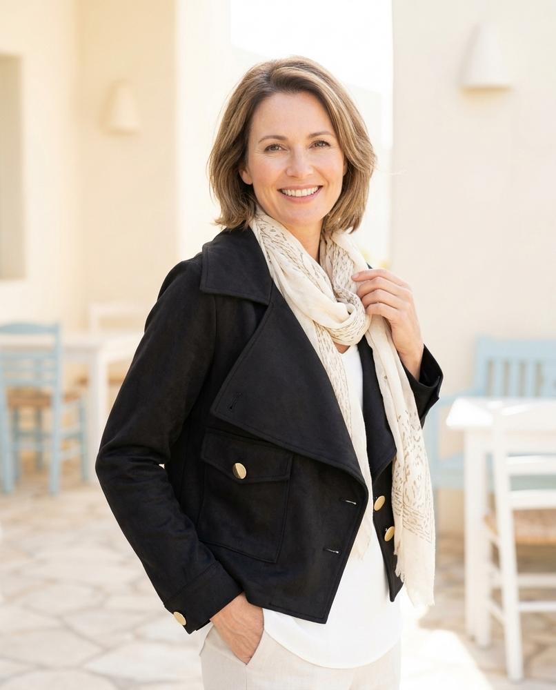Marvis Mode - Tedon | Kurze Verschlusslose Jacke Damen