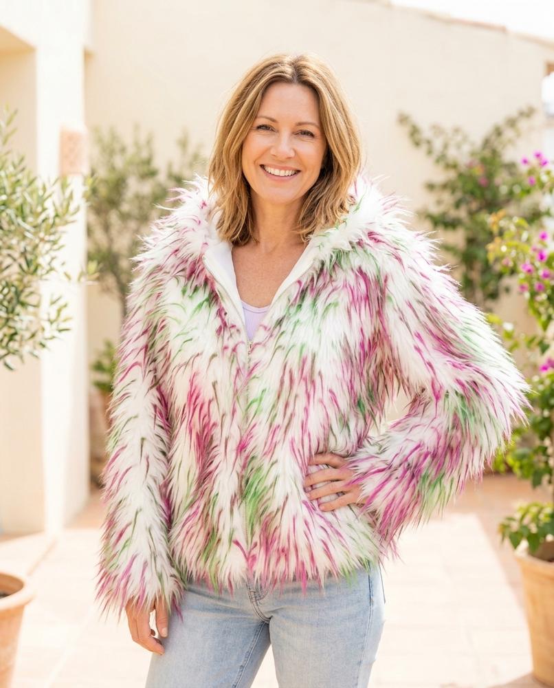 Marvis Mode - Sefot | Langhaarig Mehrfarbig Jacke Damen