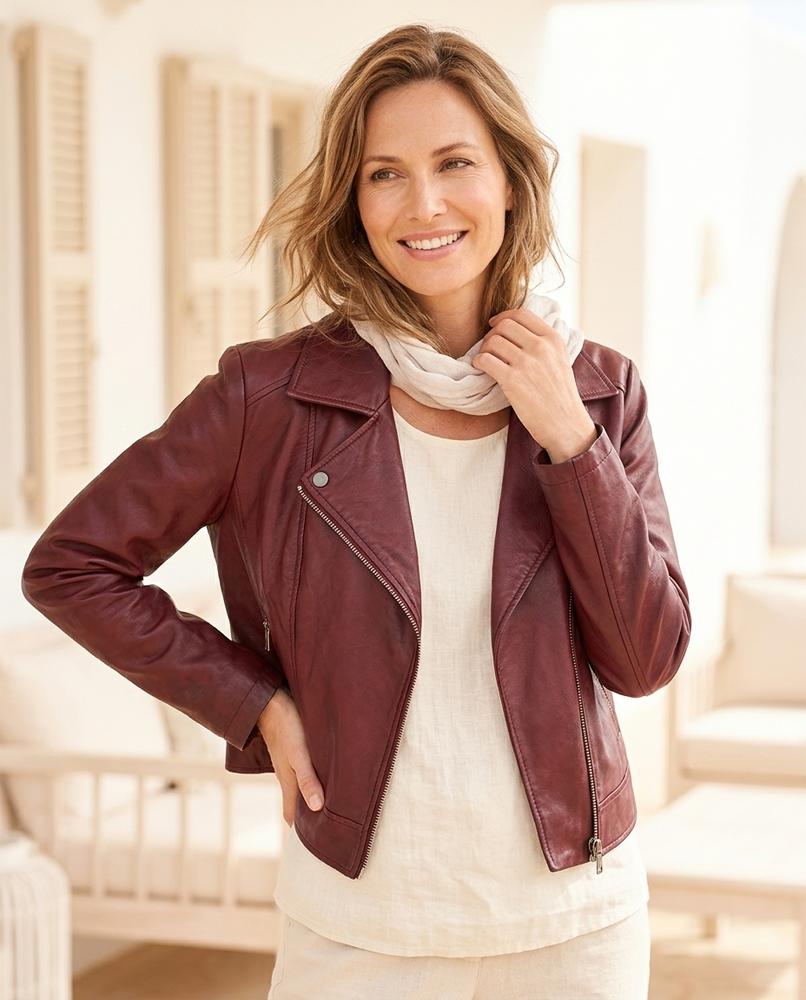Marvis Mode - Vediv | Übergroß Asymmetrisch Lederjacke Damen