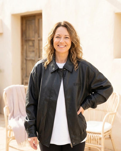 Marvis Mode - Aivit | Oversized Glatt Lederjacke Unisex