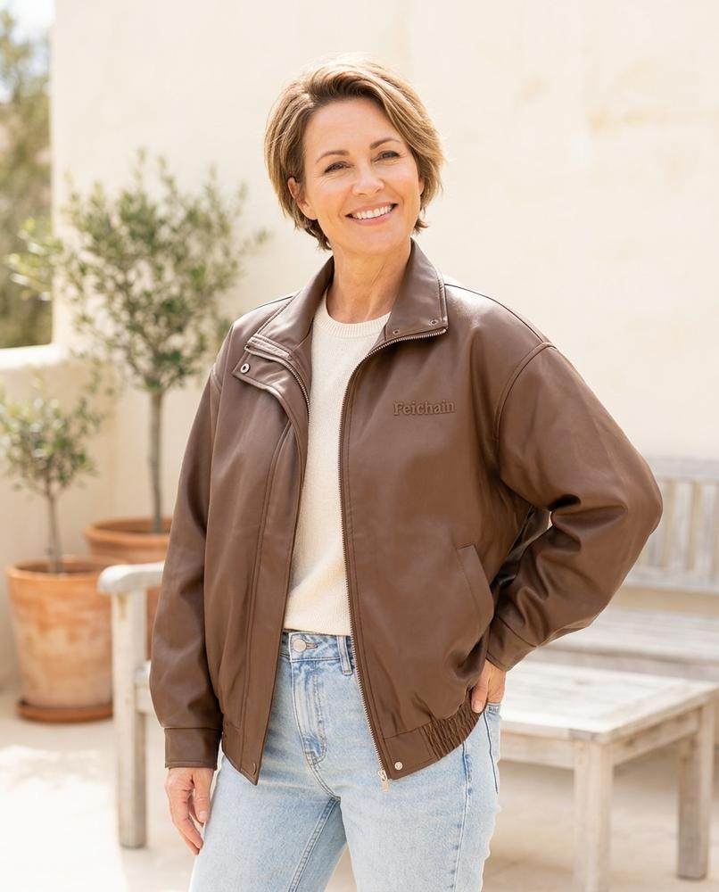 Marvis Mode - Aivit | Oversized Glatt Lederjacke Unisex