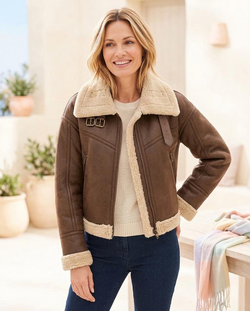 Marvis Mode - Lipos | Gefütterte Kurz Geschnittene Lederjacke Damen