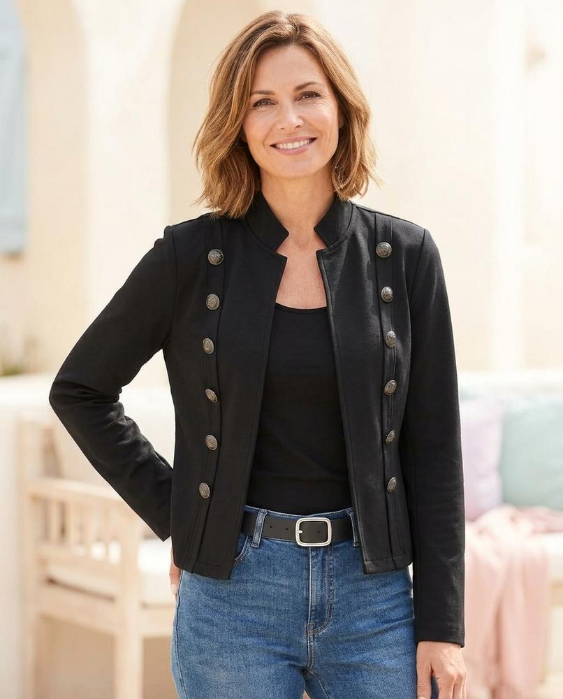 Marvis Mode - Dulik | Tailliert Knopfverziert Jacke Damen