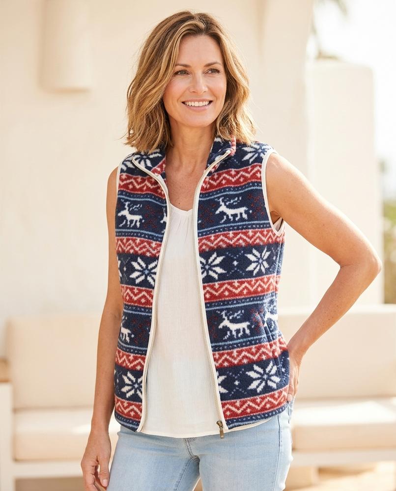 Marvis Mode - Nezad | Gemustert Gestrickt Weste Damen